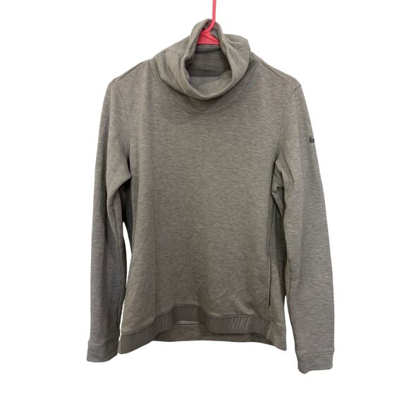 Nike Women’s Gray Dri-Fit Cowl Neck Sweatshirt Size Medium Swoosh Athleisure - Picture 1 of 7